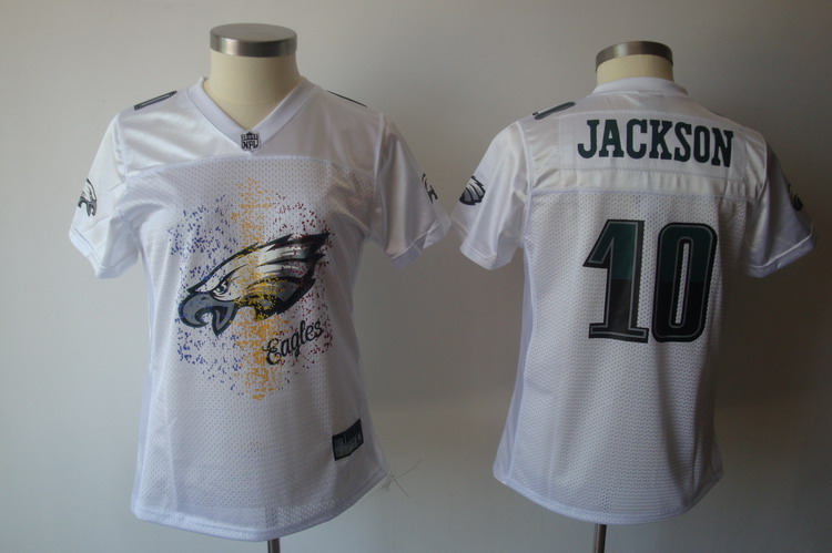 Eagles #10 DeSean Jackson White 2011 Women's Fem Fan Stitched NFL Jersey